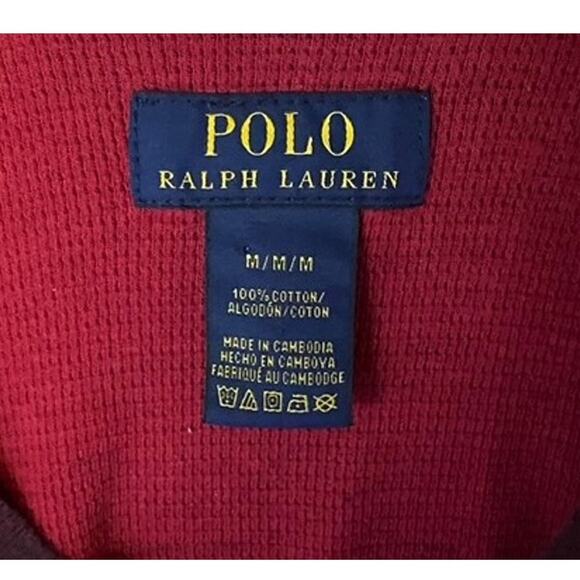 RALPH LAUREN Red Camo Thermal Camouflage Jersey Top ~ Men's Size MEDIUM - Picture 5 of 5